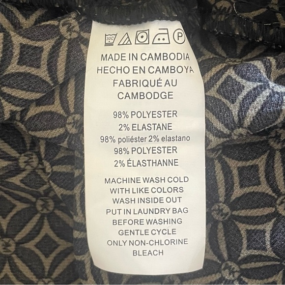 Michael Kors Monogram Printed Wide Leg Pants Women’s M Black Luxury Money Classy - Picture 14 of 15